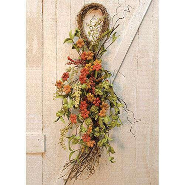 Primitive Burlap Flower Teardrop - The Fox Decor